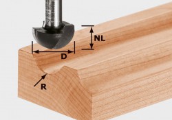 Festool 490986 Flute cutter HW shank 8 mm HW S8 R9,7